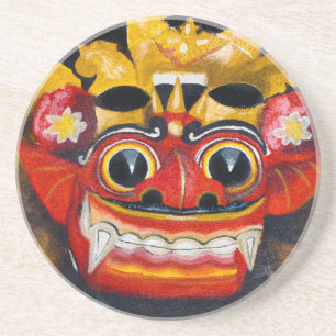 Porta-copos De Arenito Balinese Barong
