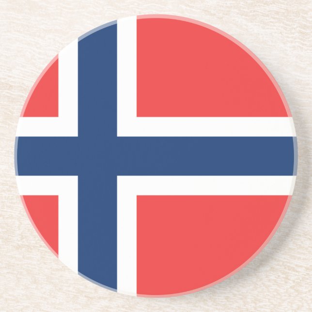 Porta-copos De Arenito Bandeira da Noruega (Frente)