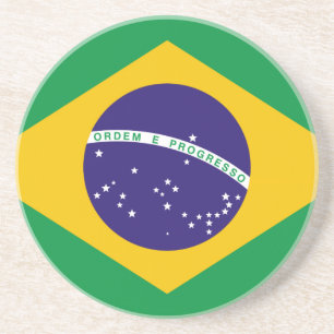 Porta-copos De Arenito Bandeira do Brasil