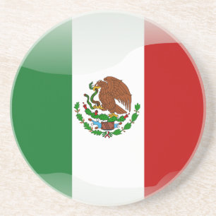 Porta-copos De Arenito Bandeira lustrosa de México