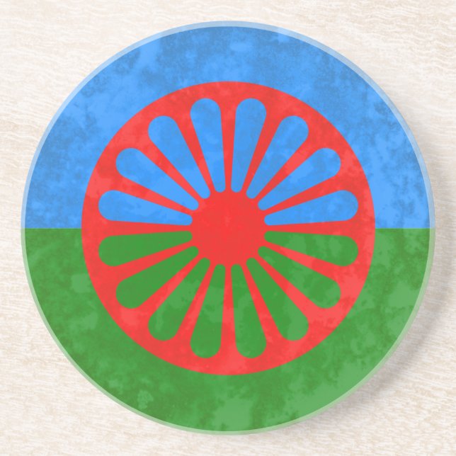 Porta-copos De Arenito bandeira romani (Frente)