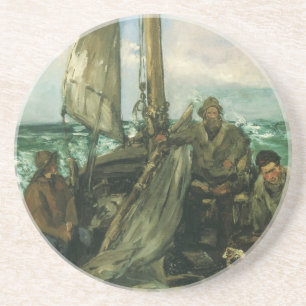 Porta-copos De Arenito Bandeiras do mar por Edouard Manet, Vintage Art
