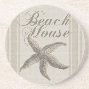 Porta-copos De Arenito Beach House Starfish Seashore