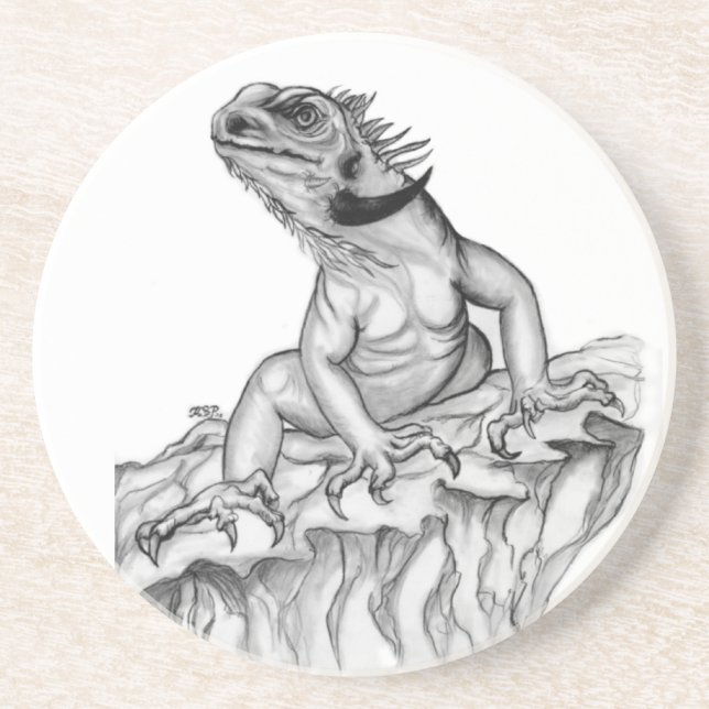 Porta-copos De Arenito Bierdeckel Drache (Frente)