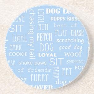 Porta-copos De Arenito Blue Dog Lover Sayings
