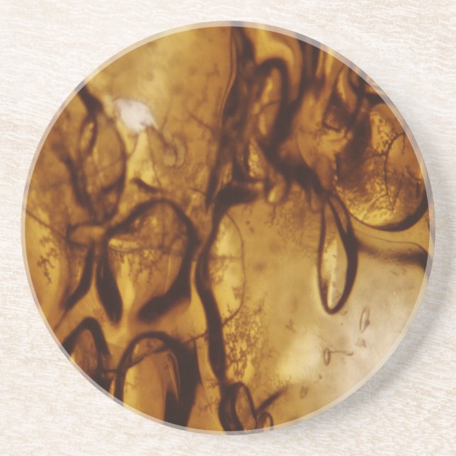 Porta-copos De Arenito Bolhas Amber (Frente)