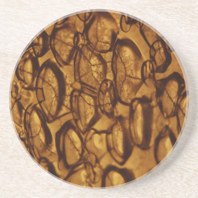 Porta-copos De Arenito Bolhas de ouro (Frente)