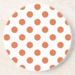 Porta-copos De Arenito Bolinhas laranja queimadas<br><div class="desc">Bolinhas laranja queimadas sobre fundo branco.</div>