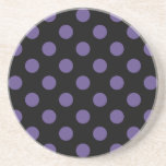 Porta-copos De Arenito Bolinhas ultravioletas em preto<br><div class="desc">A cor do ano de Pantone para 2018 é ultravioleta.</div>