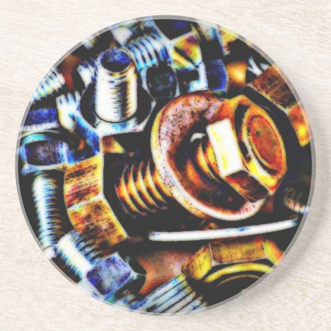 Porta-copos De Arenito Bolts Pop Art (Frente)