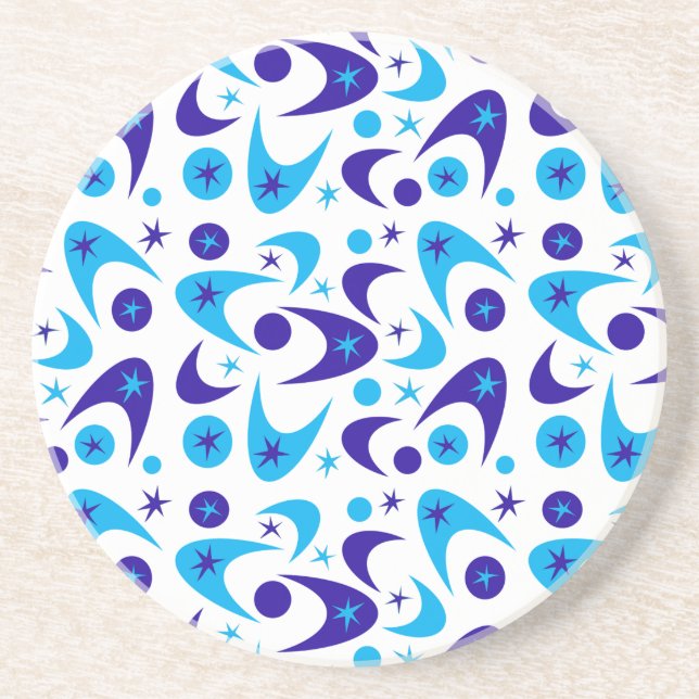 Porta-copos De Arenito Boomerangs de Retro de meio século (Frente)