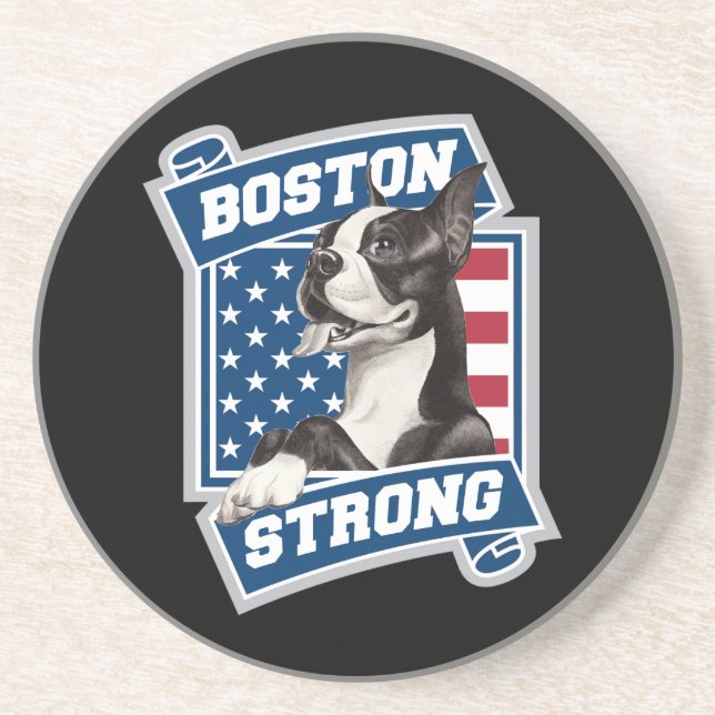 PORTA-COPOS DE ARENITO BOSTON STRONG TERRIER (Frente)