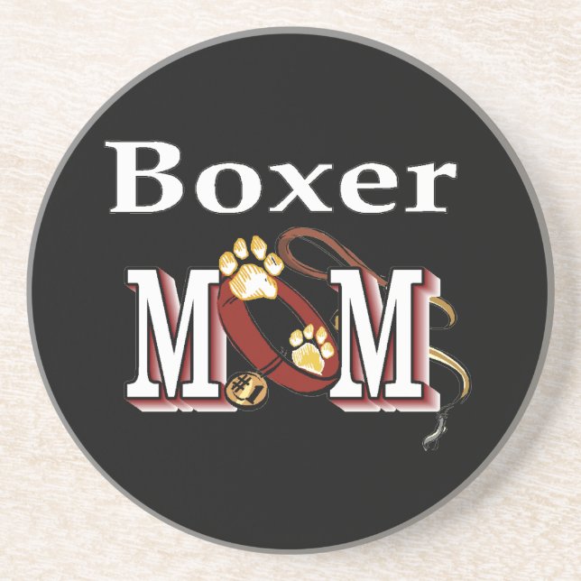 Porta-copos De Arenito Boxer Dog MOM (Frente)