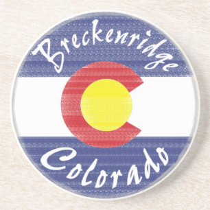 Porta-copos De Arenito Breckenridge Círculo do Colorado, bandeira de beb