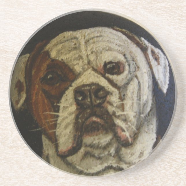 Porta-copos De Arenito Buldogue americano (Frente)