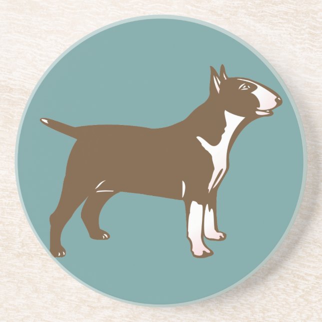 Porta-copos De Arenito Bull Terrier (Frente)