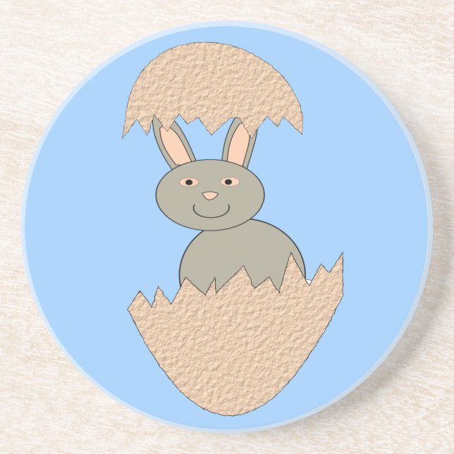 Porta-copos De Arenito Bunny Hatching from Egg Weird (Frente)