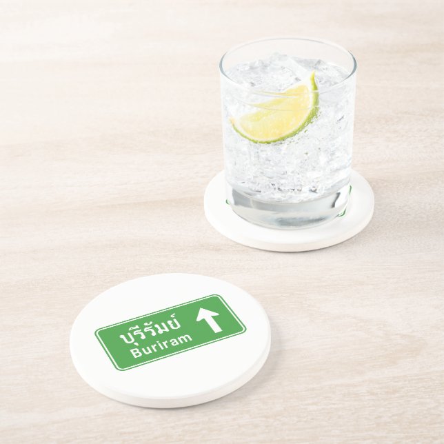 Porta-copos De Arenito Buriram À Frente ⚠ Sinal De Tráfego Rodoviário Tai (Lateral)