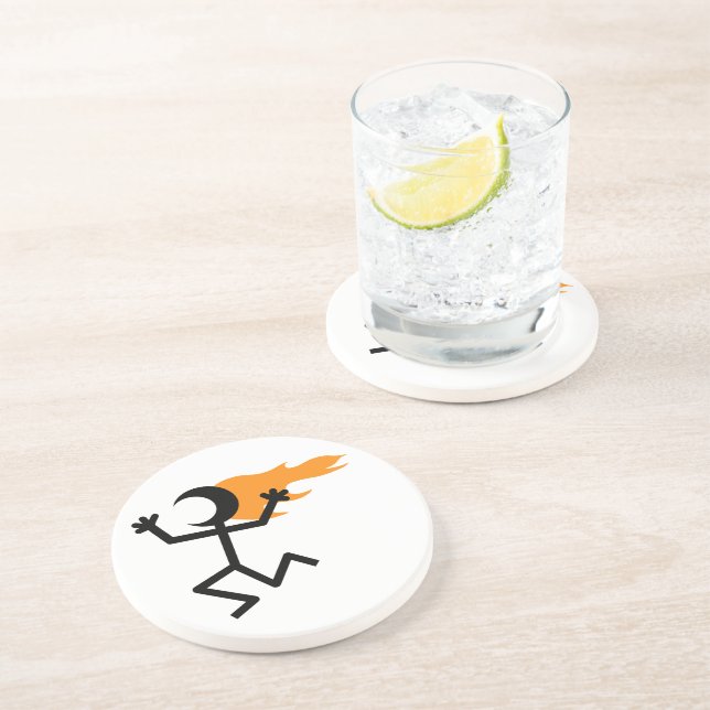 Porta-copos De Arenito Cabeça de Flaming (Lateral)