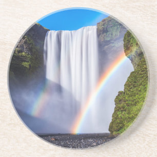 Porta-copos De Arenito Cachoeira e arco-íris