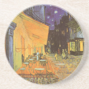 Porta-copos De Arenito Café Terrace à noite por Vincent van Gogh