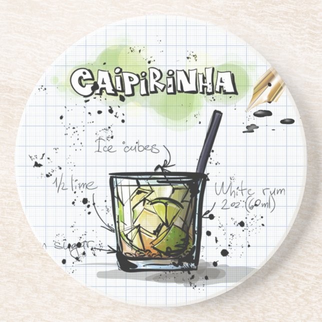Porta-copos De Arenito Caipirinha (Frente)