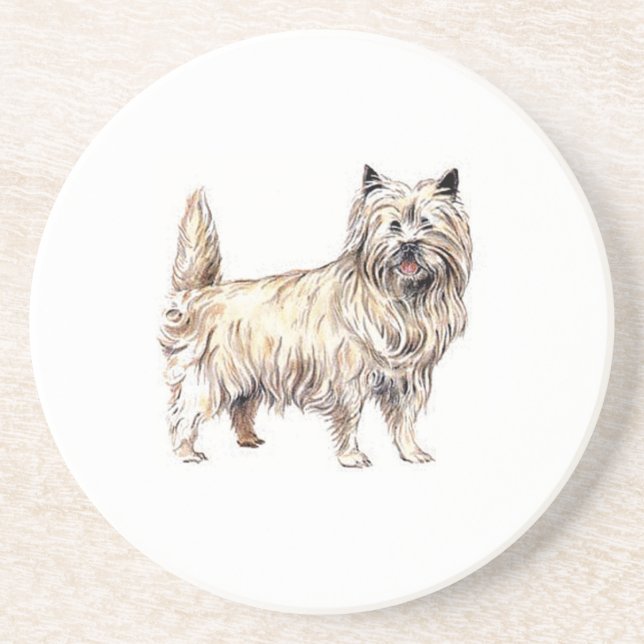 Porta-copos De Arenito Cairn Terrier (Frente)