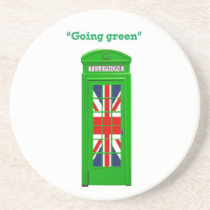 Porta-copos De Arenito Caixa telefônica de Londres "Ficando verde"