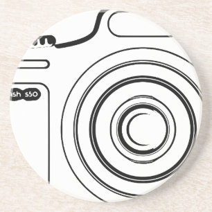 Porta-copos De Arenito Câmera branca e preta