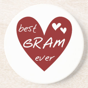 Porta-copos De Arenito Camiseta e presentes do grama do coração vermelho