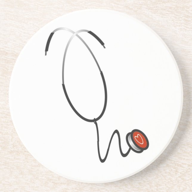 Porta-copos De Arenito Camisetas e presentes do estetoscópio (Frente)