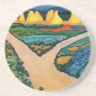 Porta-copos De Arenito Campos de Legumes de August Macke, Arte Fino Vinta
