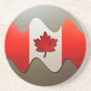 Porta-copos De Arenito Canada Flag-Chrome por Shirley Taylor