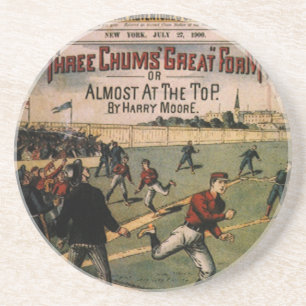 Porta-copos De Arenito Capa da Revista Vintage Sports Baseball Três Amigo