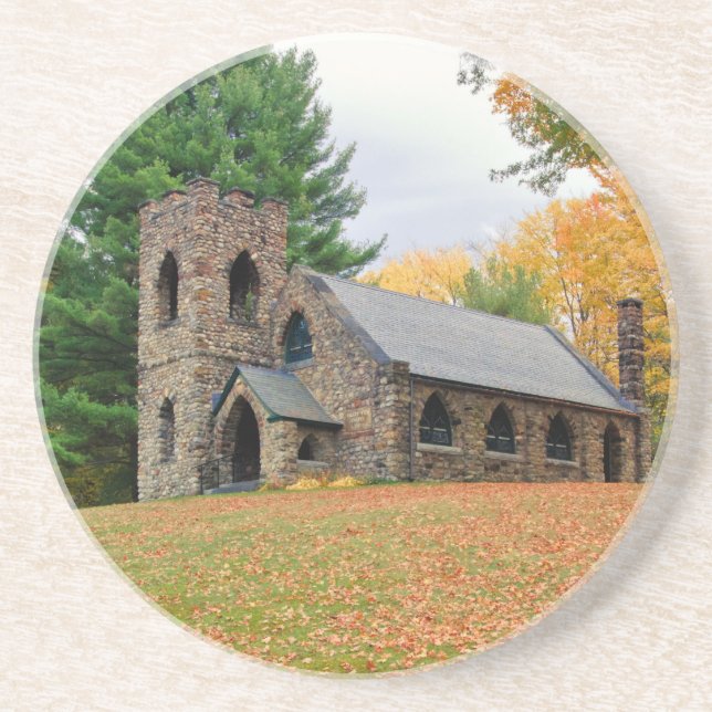 Porta-copos De Arenito Capela na queda (Frente)