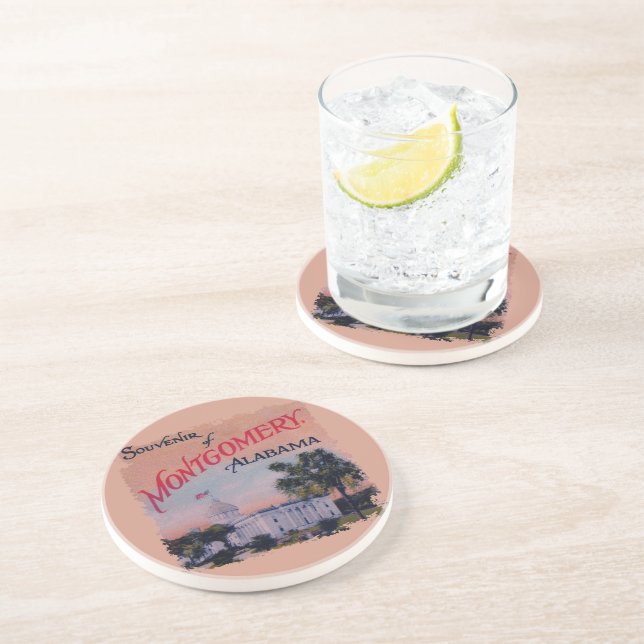 Porta-copos De Arenito Capitólio Estatal do Alabama (Lateral)