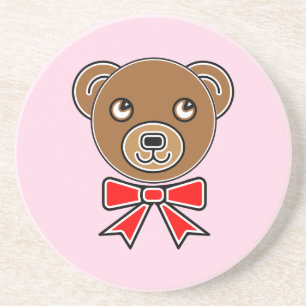 Porta-copos De Arenito Cara de urso engraçado