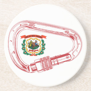 Porta-copos De Arenito Carabineiro de subida de bandeira da Virgínia Ocid