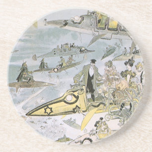 Porta-copos De Arenito Carros Futuristas de Ficção Científica Vintage, Tá