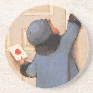 Porta-copos De Arenito Carta de Amor Antiga por Jessie Willcox Smith