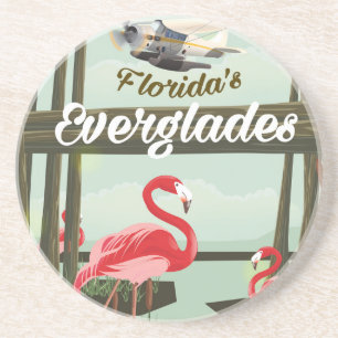 Porta-copos De Arenito cartaz de viagem dos Everglades da Flórida em dese
