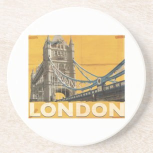Porta-copos De Arenito Cartaz Vintage Londres