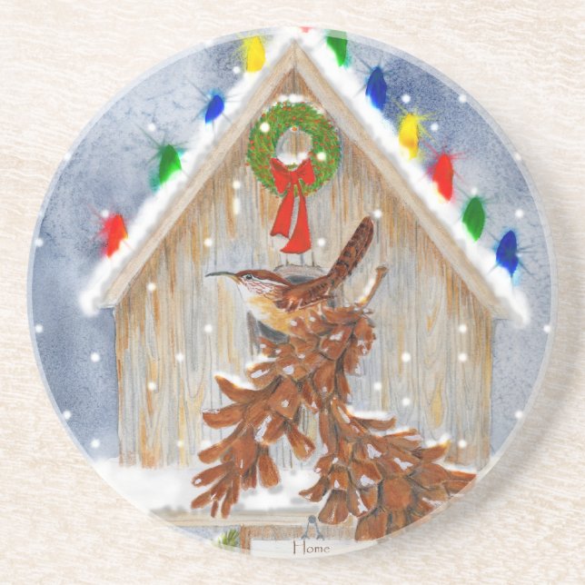 Porta-copos De Arenito Casa doce Home (Frente)