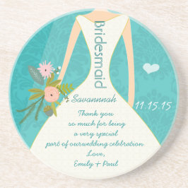 Porta-copos De Arenito Casamento tema damasco de Chartreuse Turquoise Mod