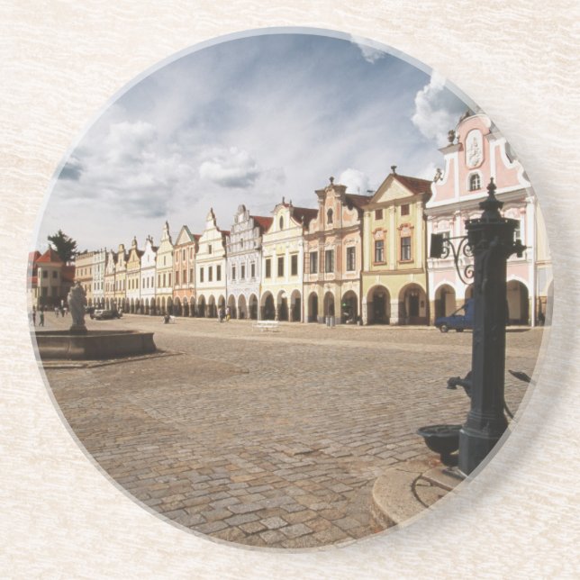 Porta-copos De Arenito Casas de Renascença (Frente)