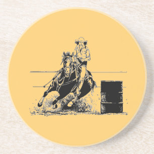 Porta-copos De Arenito Cavalo de Corrida de Barrel
