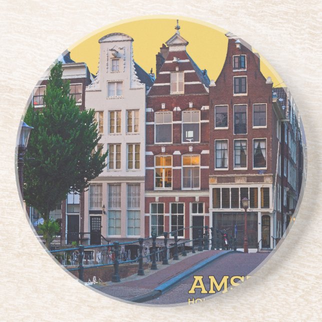 Porta-copos De Arenito Centro de Amsterdão-Keizersgracht (Frente)