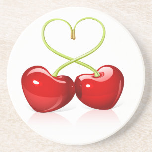 Porta-copos De Arenito Cherry Heart