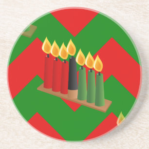 Porta-copos De Arenito chevron kwanzaa