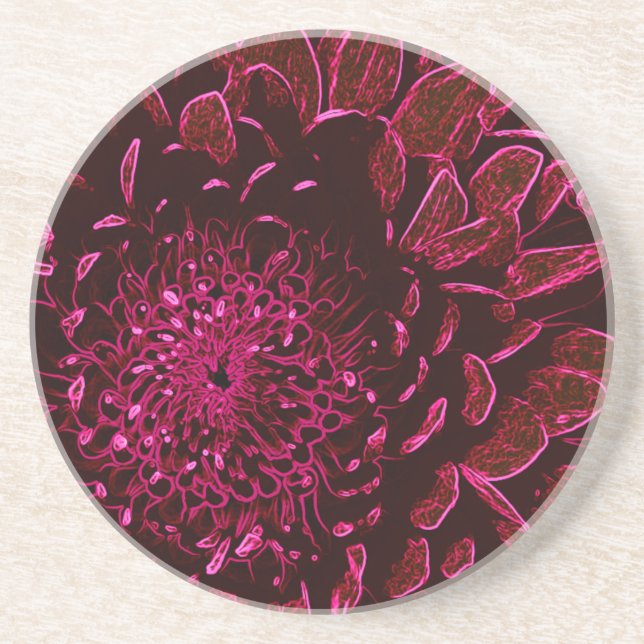 Porta-copos De Arenito Chrysanthemum (Frente)